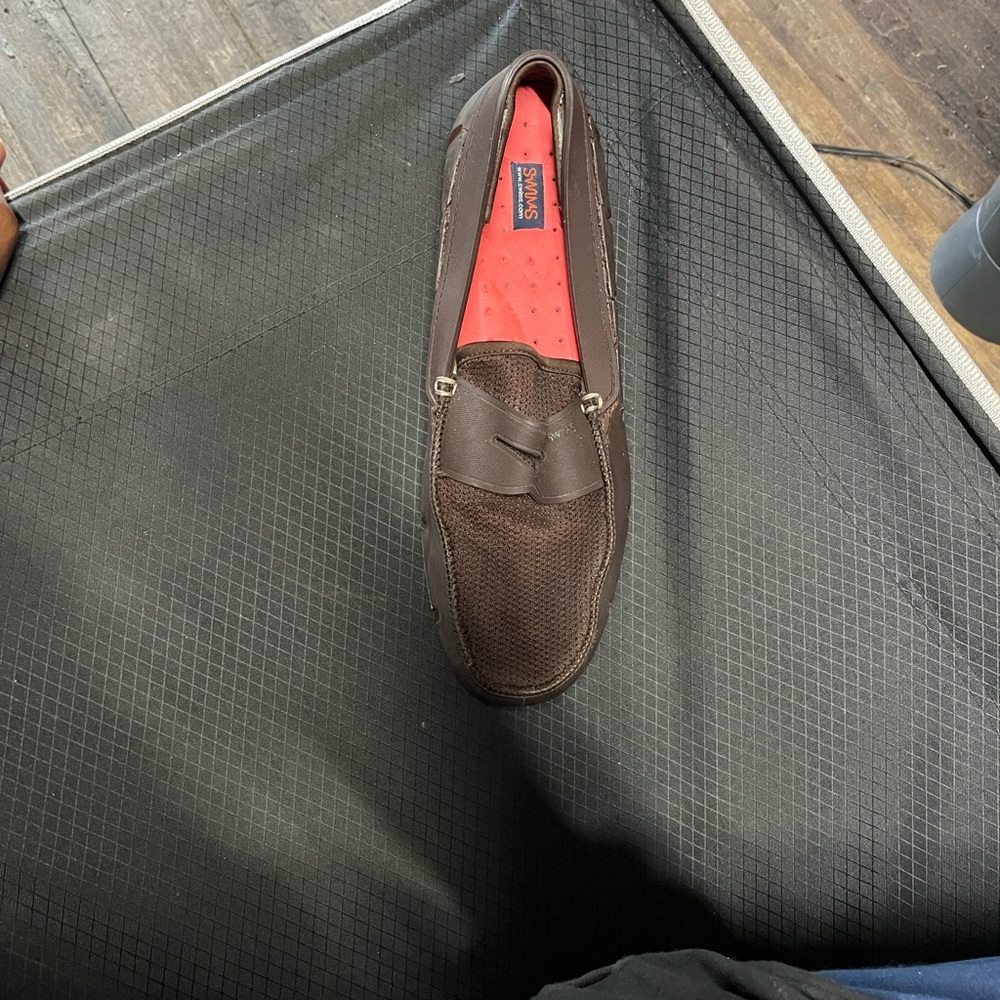 Swims Men's Dark Brown Loafers with Red Insole